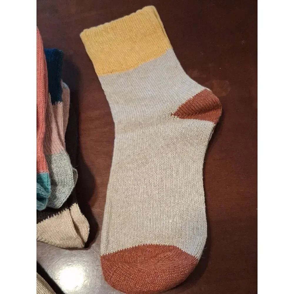 5 Pairs Womens Wool Blend Socks 5-9 New